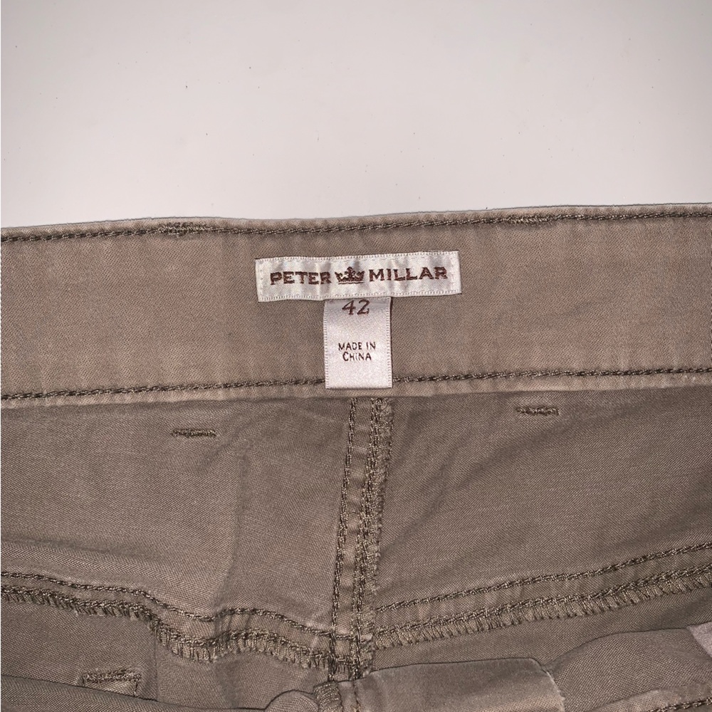 Peter Millar Mens Khaki Tan Brown Casual Straight Leg Trousers Pants 42 Preppy - Picture 6 of 7